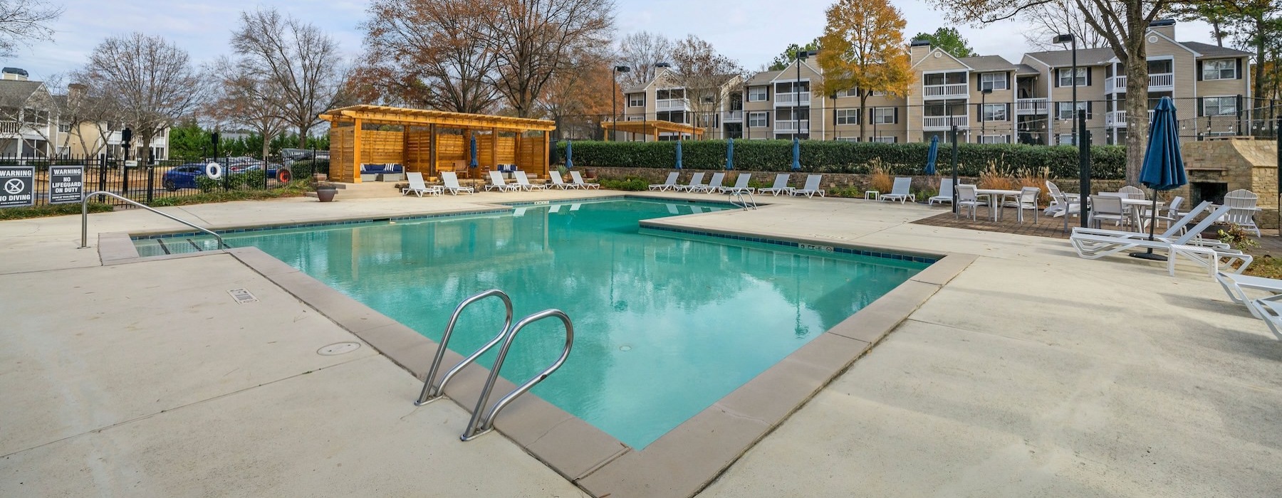 a swimming pool in a backyard