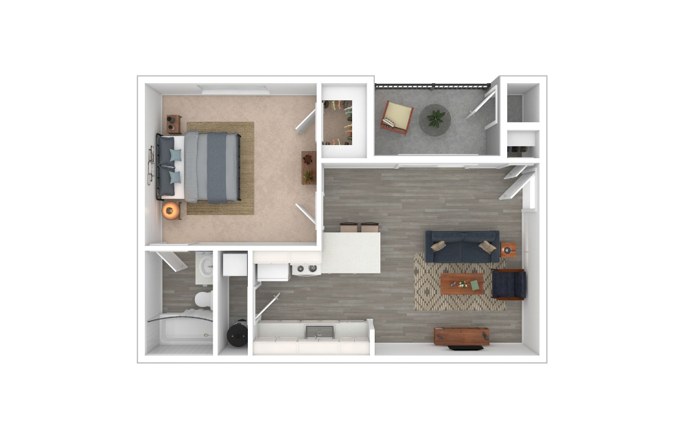 3D Furnished Floorplan - Aspen