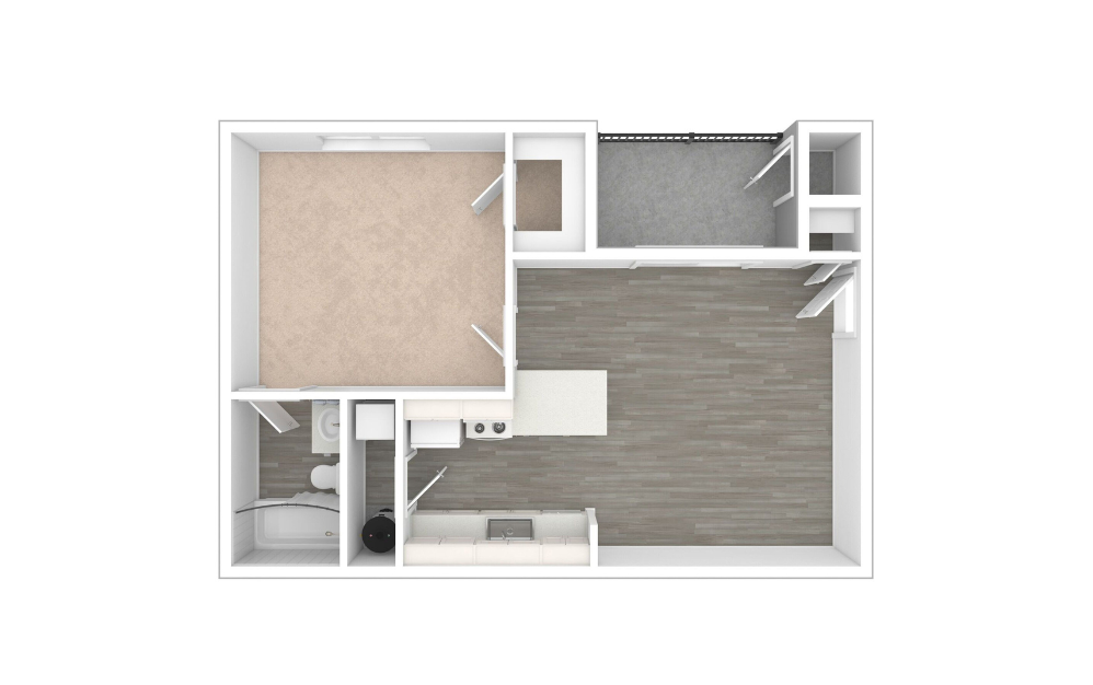 3D Unfurnished Floorplan - Aspen