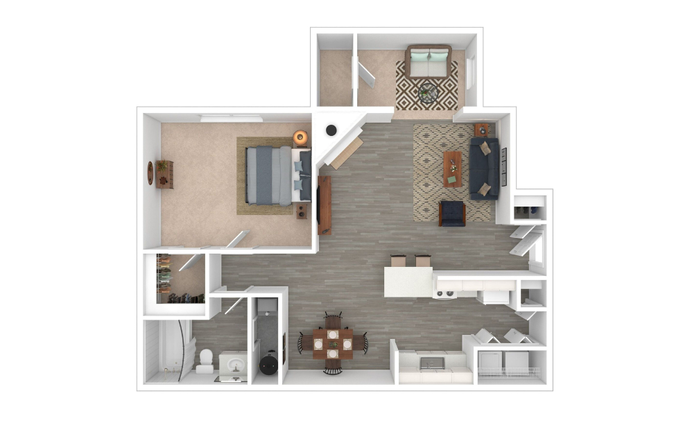 3D Furnished Floorplan - Brandon