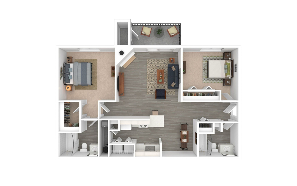 3D Furnished Floorplan - Crossing