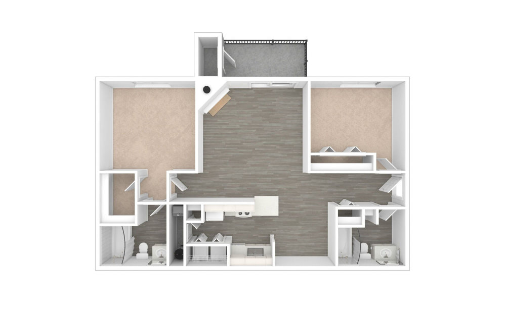 3D Unfurnished Floorplan - Crossing